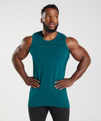 Gymshark 315 Seamless Linnen Herr Turkos Svarta | SE 3981HAP